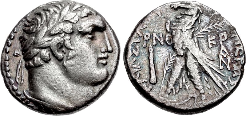 Zilveren shekel van Tyros, geslagen in 33-34 n.C., oftewel het jaar van de Kruisiging