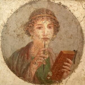 Fresco van een jonge vrouw uit Pompeï